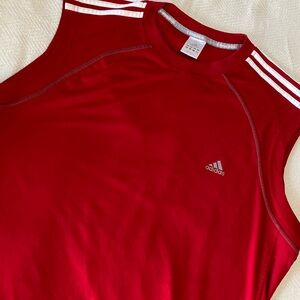 Men’s Adidas 3-Stripe Clima 365 Tank Top, Red, 2XL
